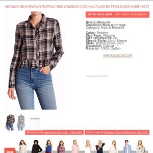 Abound Tops - NEW! Abound Ruffle Hem Button Down Short • Sz XXL Abound Tops - NEW! Abound Ruffle Hem Button Down Short • Sz XXL